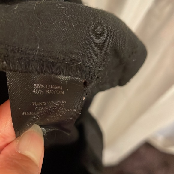 House Of Harlow Black Linen Blend High Rise Wide leg Trouser Pants - Picture 7 of 7